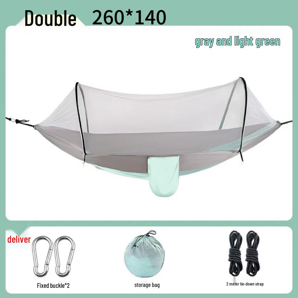 Quick Open Portable Outdoor Hammock with Mosquito Net - Anti-Rollover Design for Adults and Children, Thickened for Camping