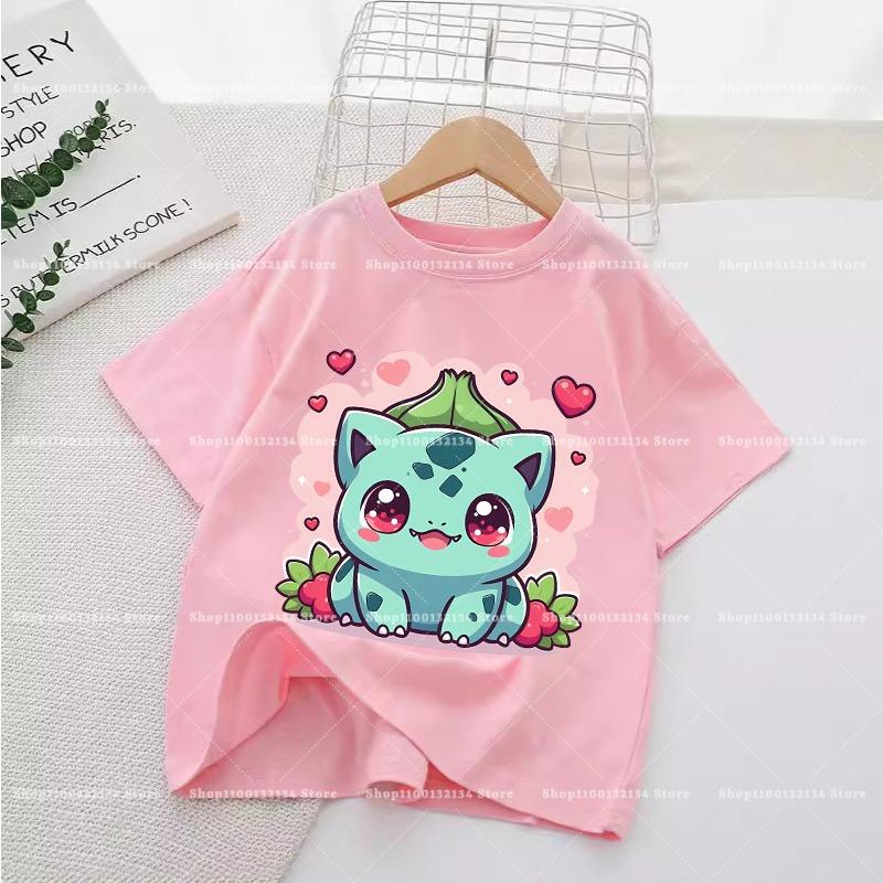 Pokemon Kids T-Shirts Anime Pikachu Jigglypuff Printed Shirts Tops Cartoon Boys Girls Summer Clothes Short Sleeves Tees New Gift