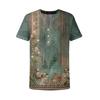 Women's Casual Floral Print V-Neck Short Sleeve Decorative Button T-Shirt Top