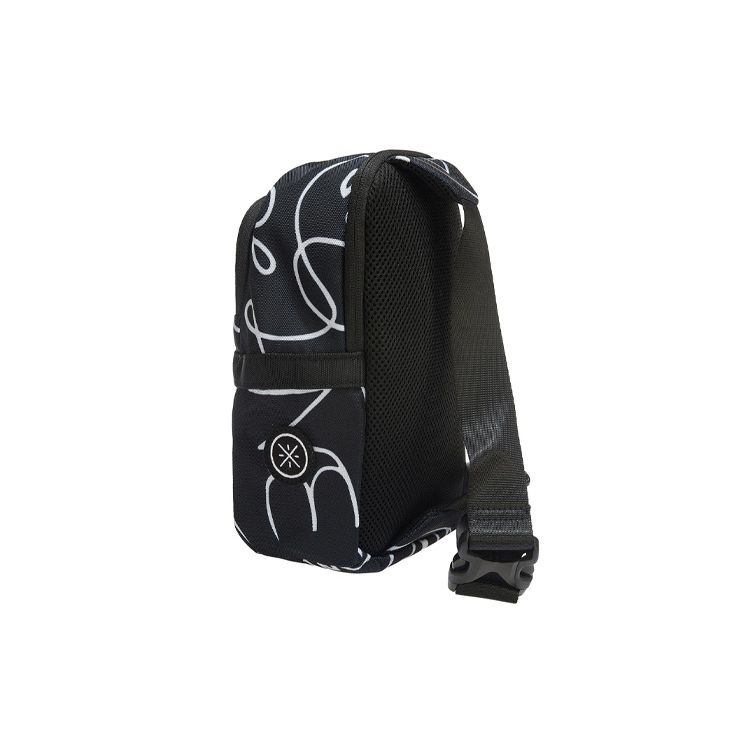 Li Ning X Artist DFT Collaboration Zipper Closure Wade Series Fabric Chest Bag Unisex bags Black ABDR145-1