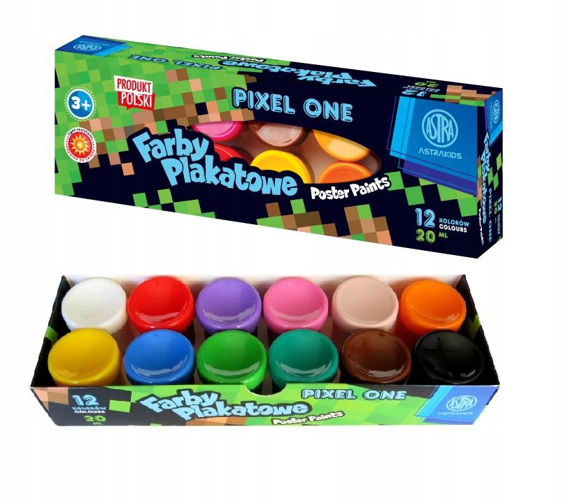 Farby plakatowe Pixel One 12 kolorów 20 ml