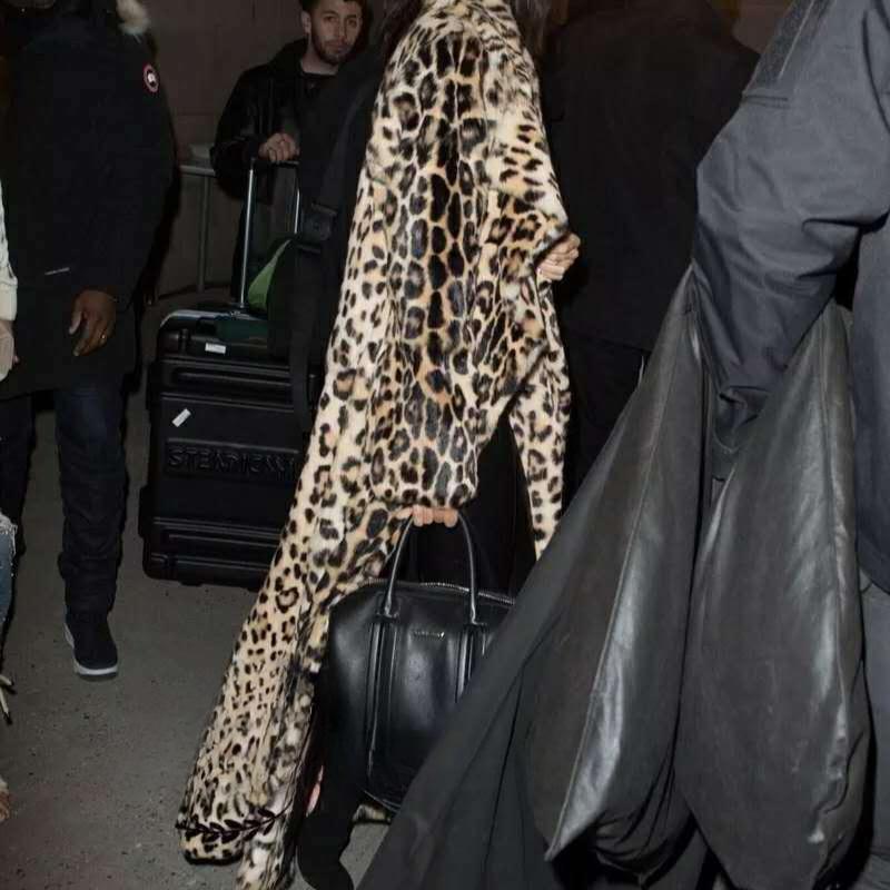 Vinter Superlång Fuskpälsjacka Dam Förlängd till Ankel Tunn Jacka