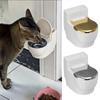 Toilet Cat Water Bowl Toilet-Shaped Funny Pet Bowl Stainless Steel Bowl Water Dispenser Hilarious Bowl Attracts Your Cat Drink More Water for Indoor