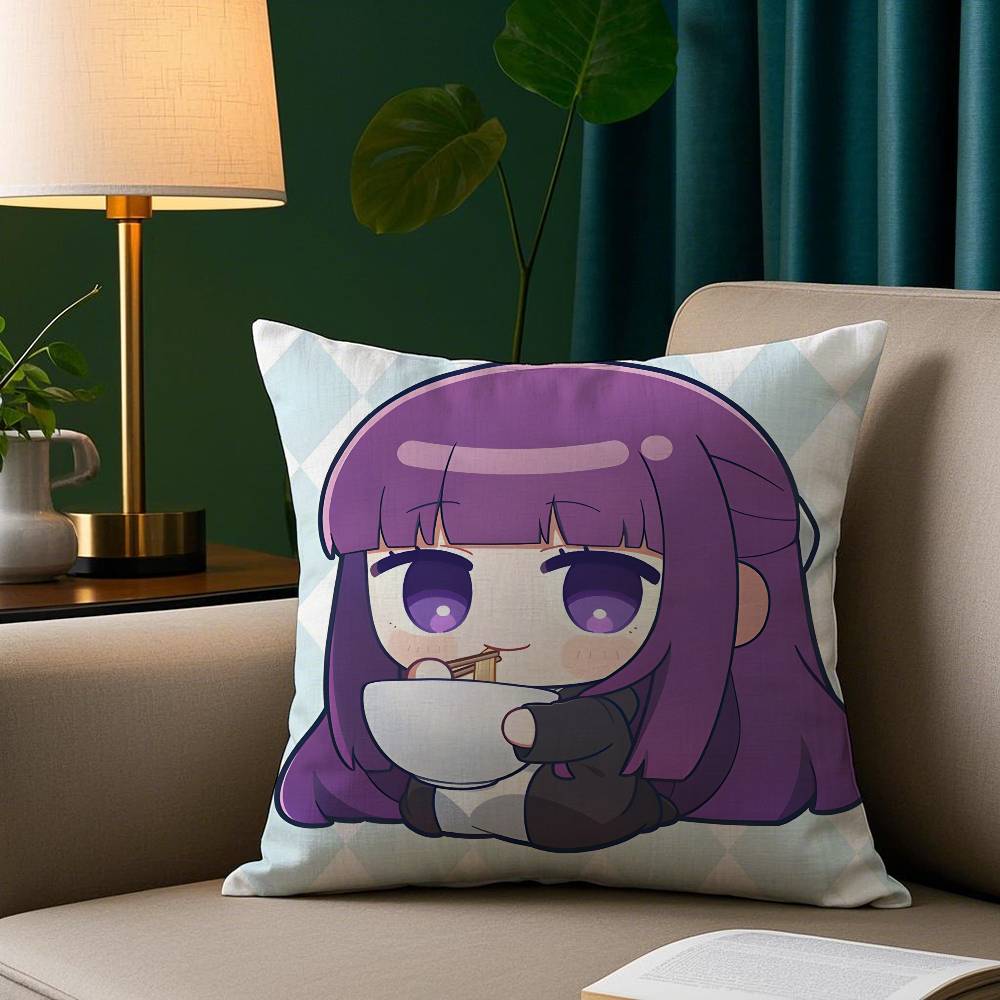 Cute Anime F-Frieren Pillow Case Plush Fabric Soft Pillowcase Double Sided Print Sofa Cushion Cover Throw