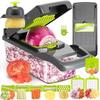 Vegetable Professional Gentle Grater for and with Handguard 8-in-1 Multi-functional Slicer/Shredder, Grade, Cabbage, Radish, More, (Gray)