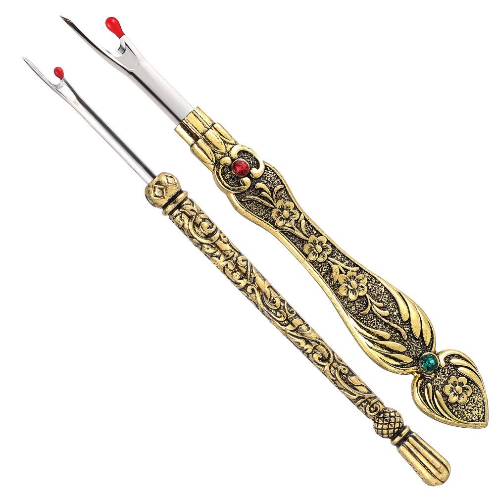 2pcs Metal Stitch Ripper European Vintage Thread Ripping Tool Handy Seam Ripper Set Sewing