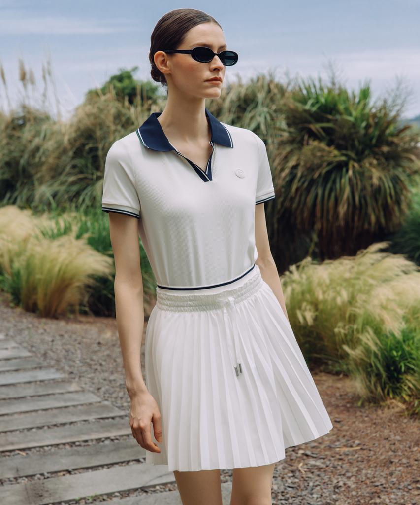 OBER GOLF Summer Essential Pleated Skirt (White)