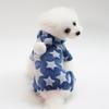 Small Dog Pajamas Pjs Doggy Onesie Clothes Soft Flannel Winter Warm Pet Sweater Hoodie Cute Star Doggy Jumpsuit Cat Apparel Coat