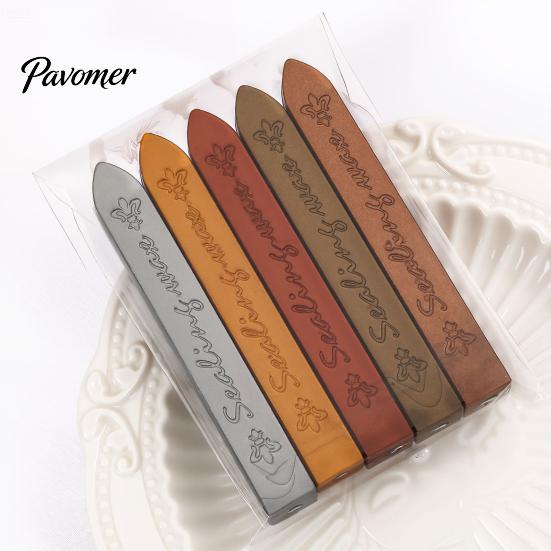 Retro Sealing Wax for Letters 5PCS Sticks, with Wicks, Classic Color Seal Stamp Accessories Strips, Envelope And Vintage Craft Decor Supplies