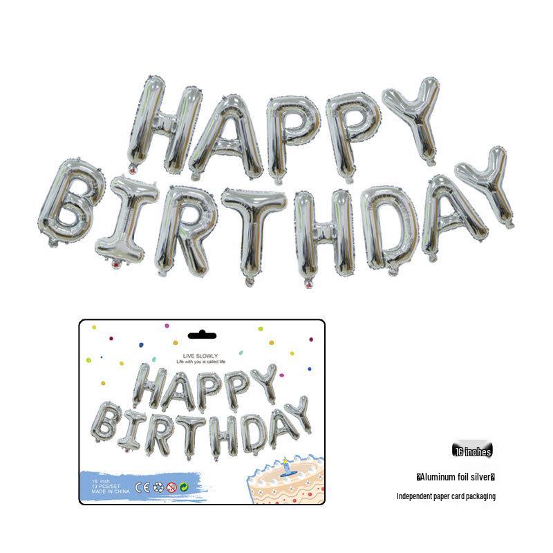 16-Inch English Letter Foil Balloon for Kids' Birthday Party Decor