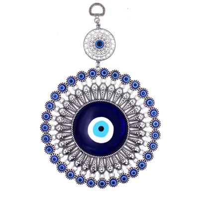 Nordischer Hängeanhänger aus Metall, Retro-Stil, blaues türkisches Auge für Wohnzimmer-Wanddekoration