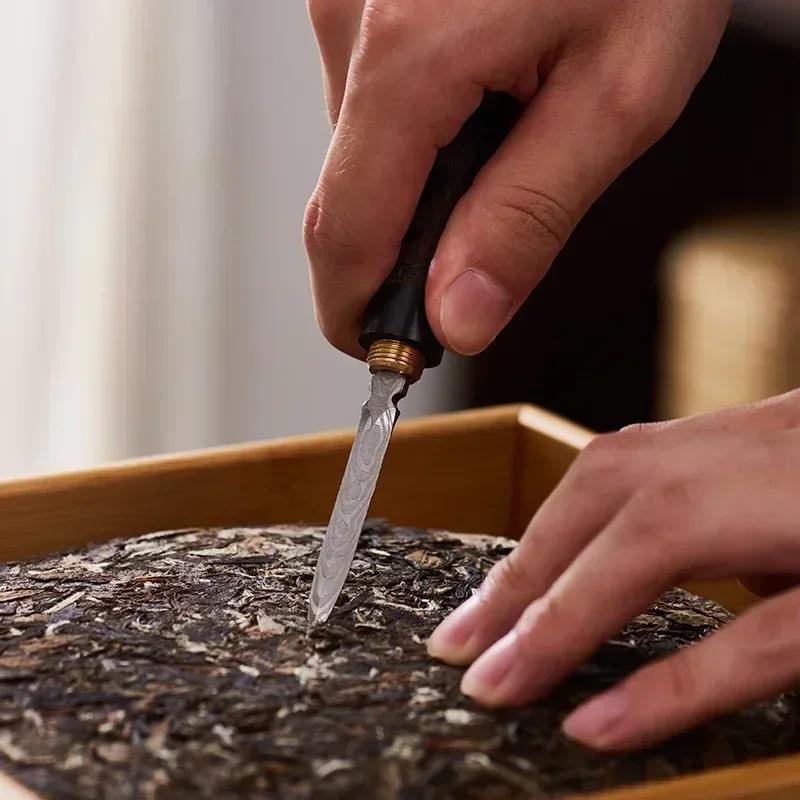 Faca de Chá de Madeira Chinesa Agulha Acessórios Cerimônia do Chá Faca Puer Shu Sheng Chá Puerh Cru Bolo de Chá Cortadores Cubos Pu Er Erh Ferramenta de Chá