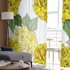 Yellowl Color Engraved Ink Art Sheer Curtains for Living Room Transparent Tulle Window Curtain Bedroom Kitchen Decor Veil Drapes