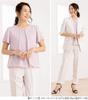 Blouse for short large cool biz smoky pink [Add Rouge] women, top, summer, innerwear, chiffon, sleeves, 8/10 sleeves, pullover, size, [s8066] 4L,