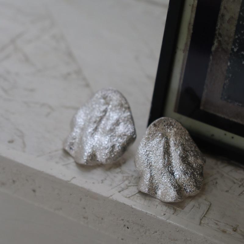 Rock Leaf Guangjing Series/Beiqing Earrings, Original S925 Silver Needle Handmade Natural Versatile Earrings