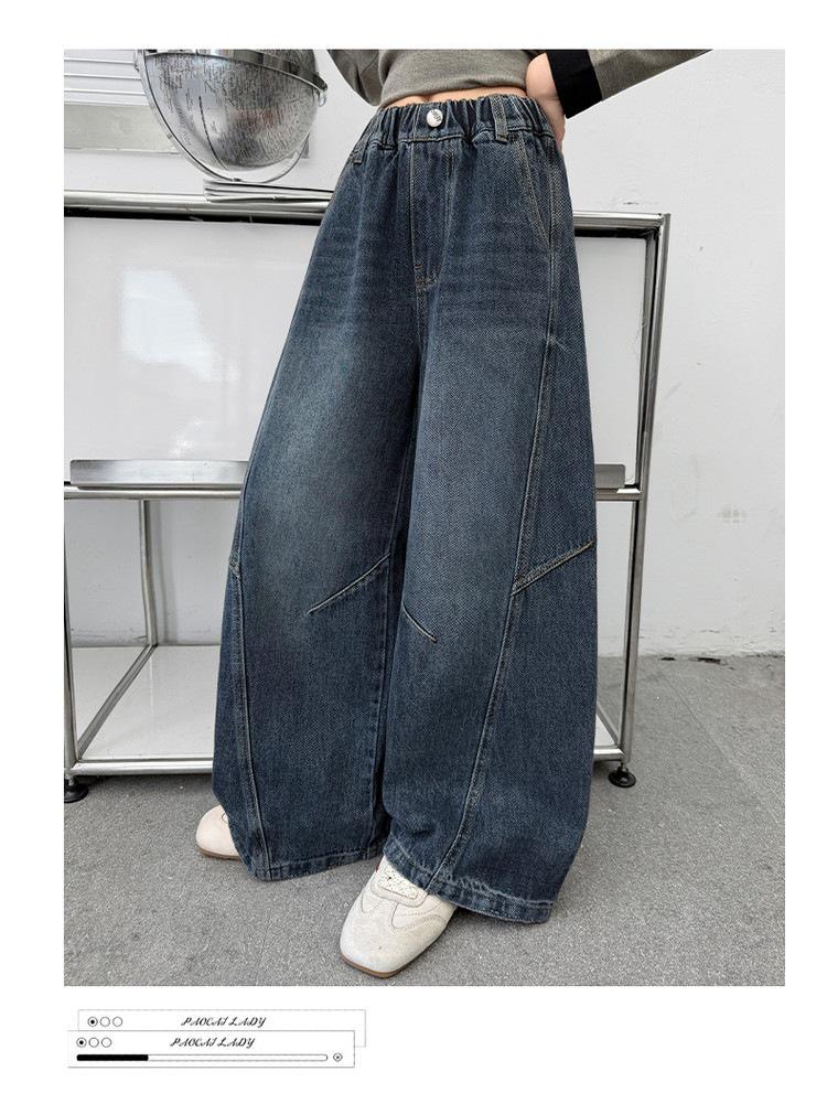Trendige Mädchen Herbst 2026 Lockere Straight-Leg Bananenjeans für die Sekundarstufe