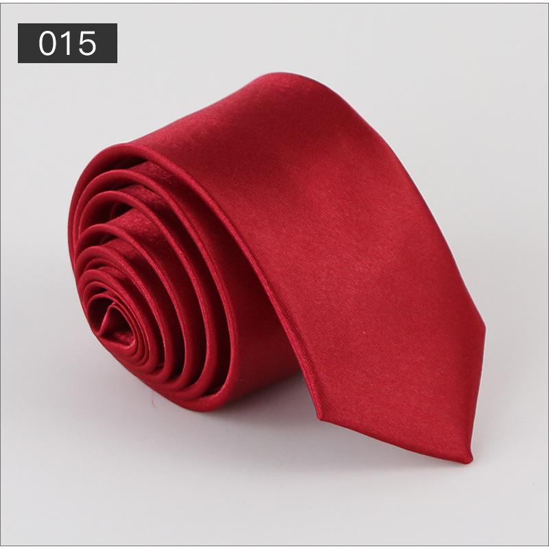 Men's Solid Color Narrow Shiny Polyester Silk Tie - Formal & Casual Fashion