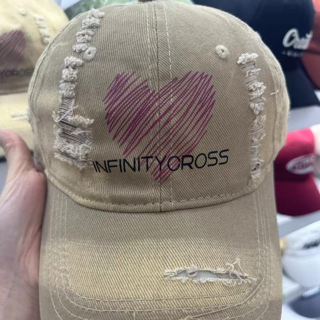 New Ripped Hand painted Baseball Cap for Men and Women Casual Sun Protection Hat Showing Face Small and Versatile Baseball Hat Trendy