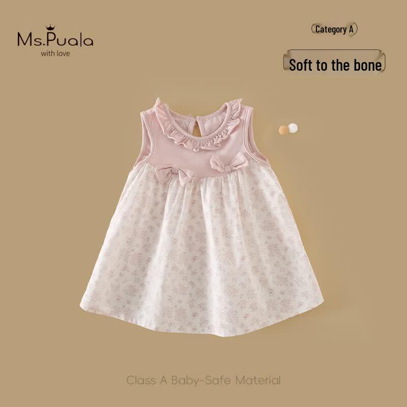 MS.PUALA Baby Girl Floral Sleeveless Dress 90 cm
