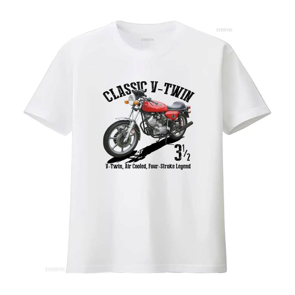 Vintage Retro Biker Red Classic Motorcycle Print Cool Casual T Shirt vintage Washed Stretched C
