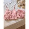 Women's Summer Pajama Set: Sweet Loose Camisole & Shorts with Removable Chest Pads