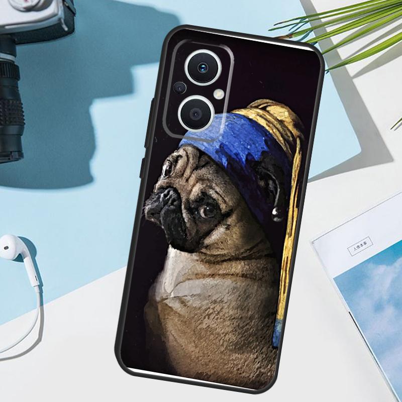 Funny Pug Dog Cover For OPPO Reno 8 7 Lite 10 11 12 13 14 Pro 11F 12F 13F 14F OPPO Find X8 X5 X9 Pro Case