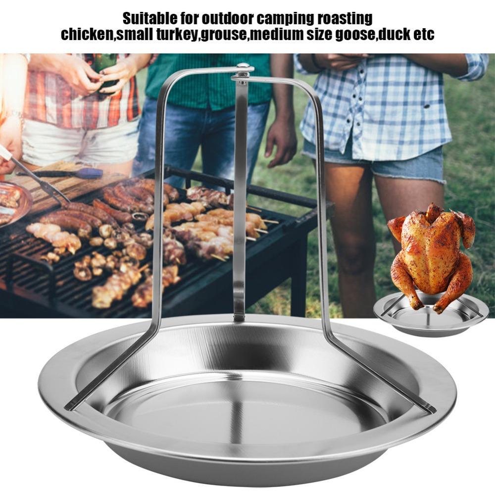 Upright Design Barbecue Tray Vertical Roasting Beer Can Chicken Holder Outdoor Grilling BBQ