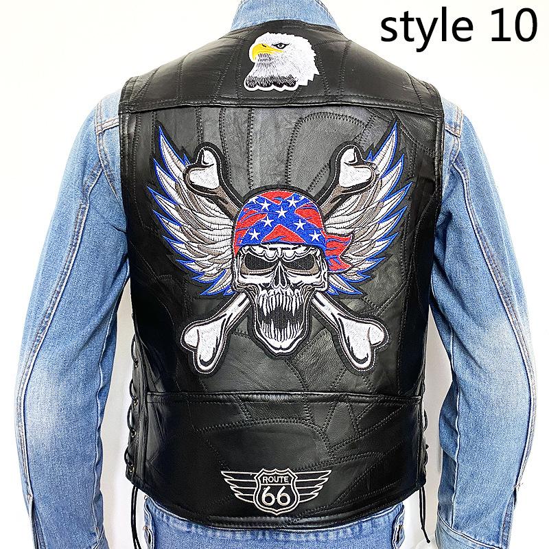 Модный мужской джинсовый жилет с вышивкой большого размера и без рукавов — фото 3