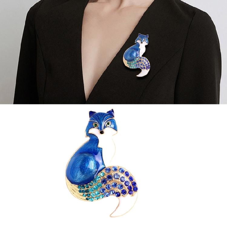Stylish Rhinestones Foxes Brooch for Banquets and Weddings Animal Lapel Pin Ornament Backpack and Jackets Decoration