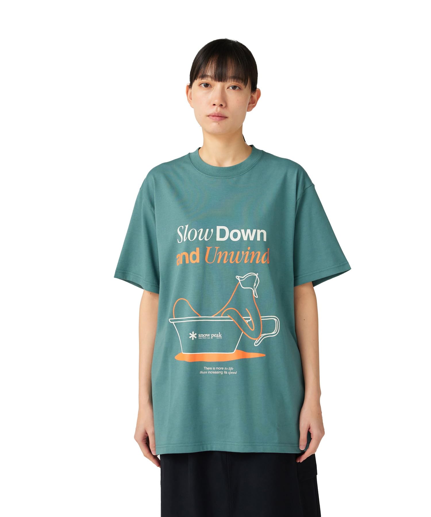 

Snow Peak Relaxation Short Sleeve for Men and LIGHT XL T-Shirt TS-25AU005 T-Shirt Women, GREEN,