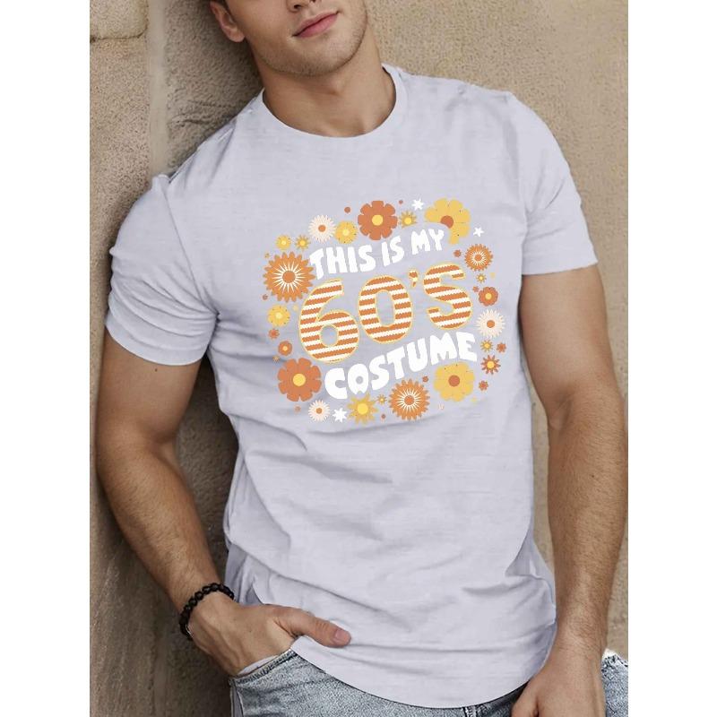 

ЭТО МОЙ КОСТЮМ 60-х Мужская футболка с коротким рукавом Летняя футболка Топ S белый