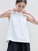 Women's Versatile Pure Linen Stand-Collar Vest, Spring/Summer A-Line Silhouette Sleeveless Top