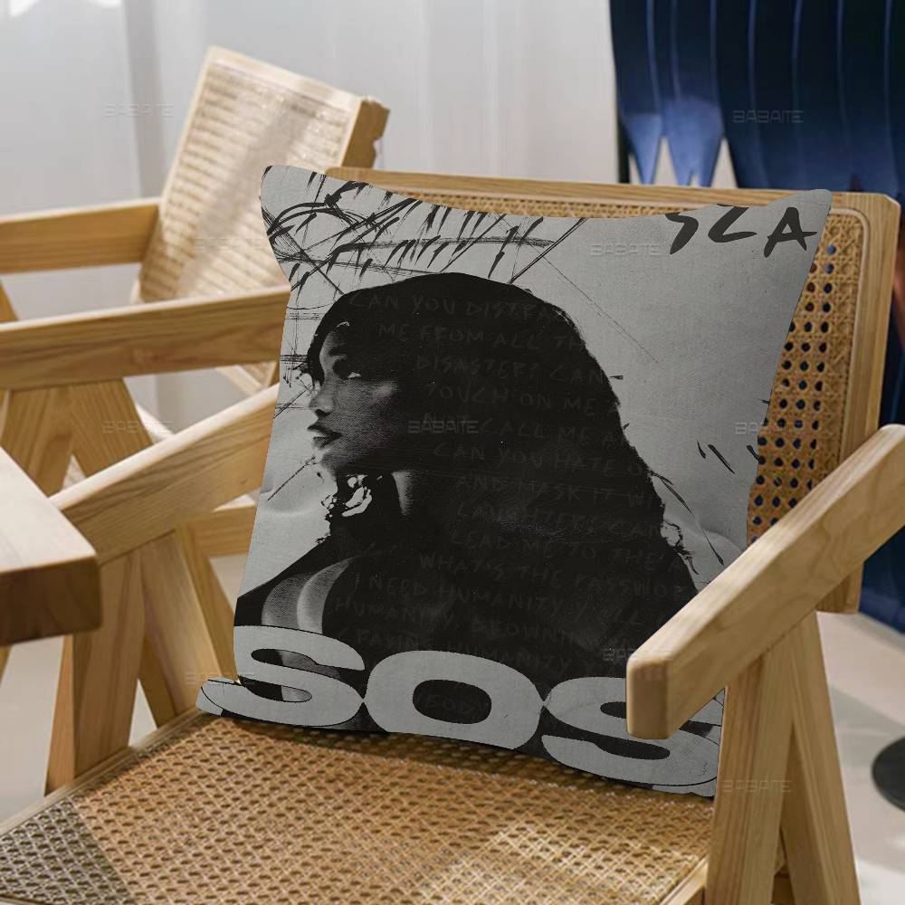 Amerikansk Sångerska Stjärna SZA Kudde Gåvor Hemmakontor Möbler Sovrum Soffa Bil Kuddfodral fodral 45x45cm