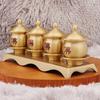 Brass Buddhist Offering Cups - Holy Water & Fruit Offering Set (3-Piece)