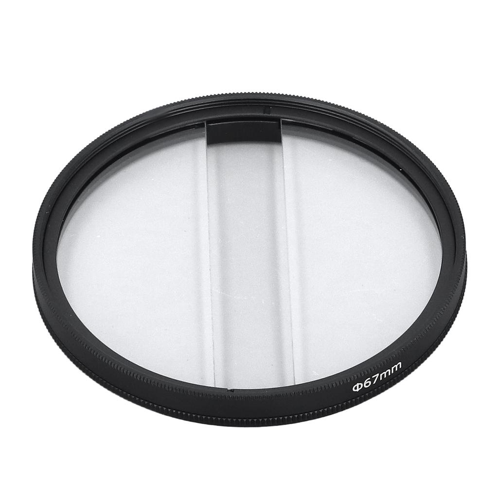62mm Doppel-Split-Diopter-Filterglas Doppel-Halbmond-Weichzeichner Spezialeffektfilter für spiegellose Kamera SLR-Kamera