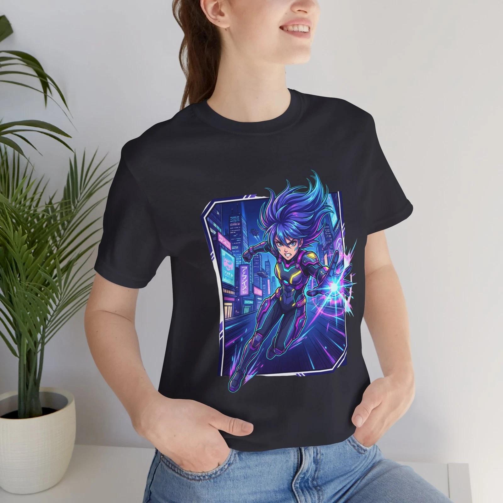 Cyberpunk Anime Girl Tee | Anime Shirt, Cute Otaku Style XL
