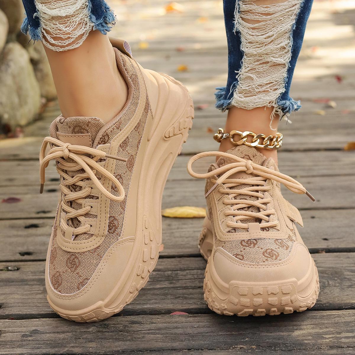 

Модные женские кроссовки 2025 Новые дизайнерские кроссовки класса люкс на платформе Женские дышащие сетчатые трендовые плоские повседневные кроссовки Женские 42 хаки