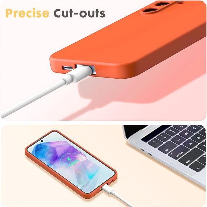 Coque de protection - Samsung - Galaxy A25 5G - Silicone Liquide - Ultra Slim - Orange