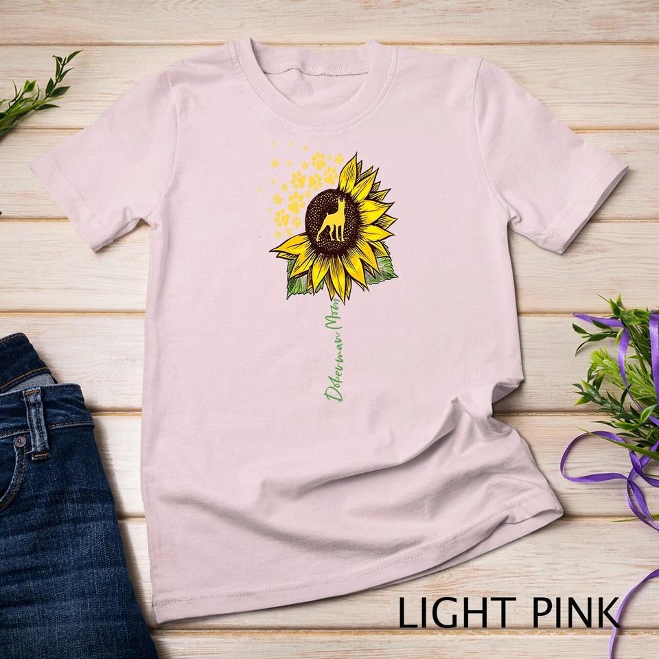 Doberman Mom Sunflower Doberman Pinscher Gifts Dog Mom Mama Unisex T-shirt 7 XL