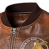 Men's  Fashion Casual Leather Jacket Casual Large  Leather Coat