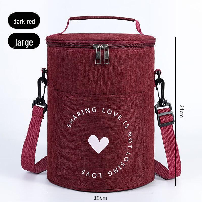 Round Insulated Lunch Tote Bag