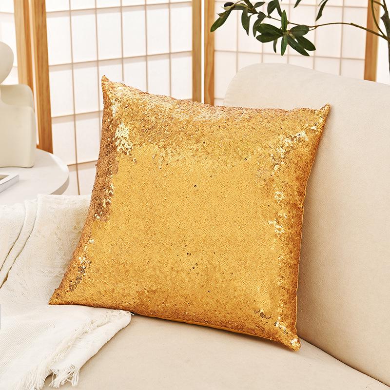Sequined Single-Sided Pillowcase for Sofa or Office Waist Support