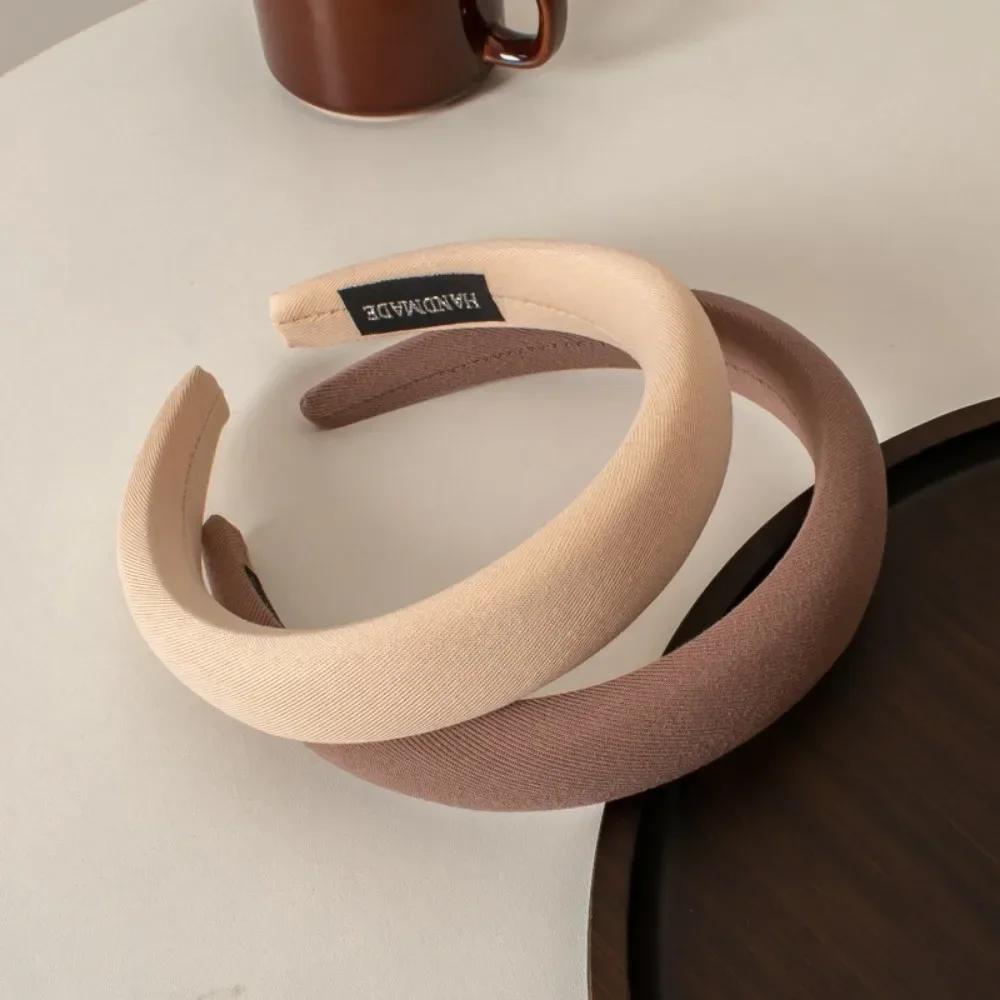 New Solid Color Thick Sponge Hairband Women's Girls Elegant Head Band Makeup Face Wash Hair Hoop Fashion Hair Accessories