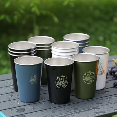 304 Edelstahl Kaffeetasse Campingbecher 350ml Stapelbar Outdoor Wasserbecher Mit Aufbewahrungstasche Küche Tee Wasser Kaffeebecher