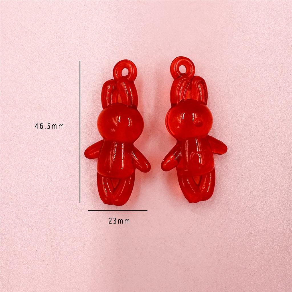 Anhänger Handgefertigtes Material Acryl DIY zur Schmuckherstellung 23 * 46,5 mm stehender Hase 5 Stück Perlen Mode