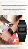 Sanda Retro Y2K Waterproof Square Wristwatch with Alarm - Unisex Multifunctional Design