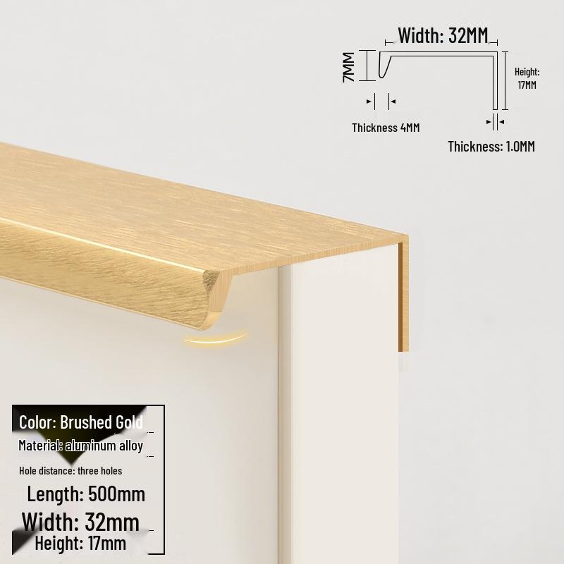 Concealed Edge-Banding Cabinet Door and Drawer Handle