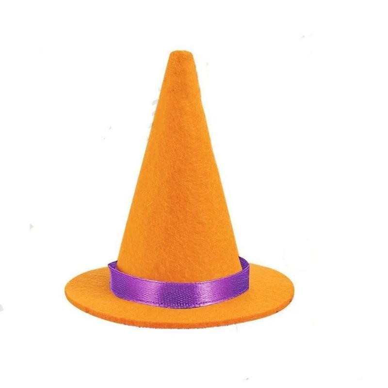 5Pcs Mini Felt Witch Hats Small Wizard Hat Decor For Wine Bottle Cup Table Ornament Halloween Party Bar Home Scene Decoration