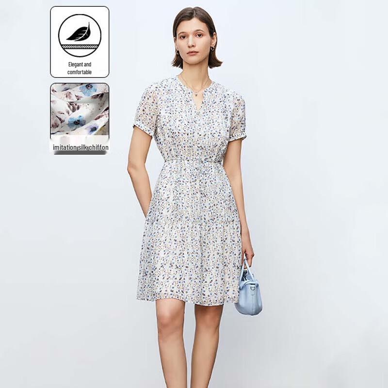 

JESSIE Элегантное миди-платье из шифона с принтом L