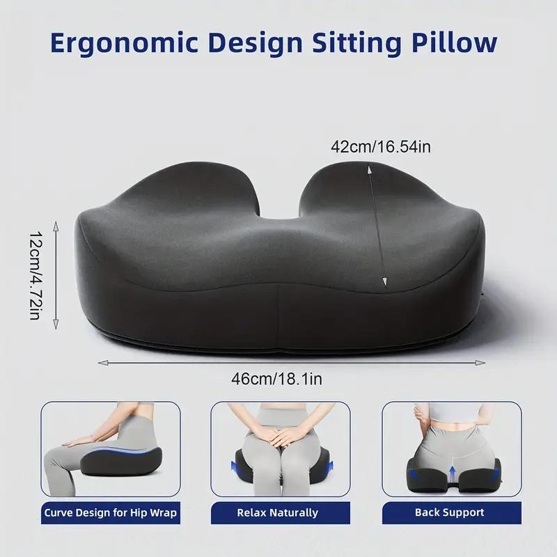 Ergonomic Memory Foam Seat Cushion for Office Chairs - Heavy-Duty Chair Pad with Removable Cover, Ideal for Lower Back